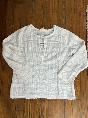 Rebecca Taylor White Lace Peasant Top - Women
